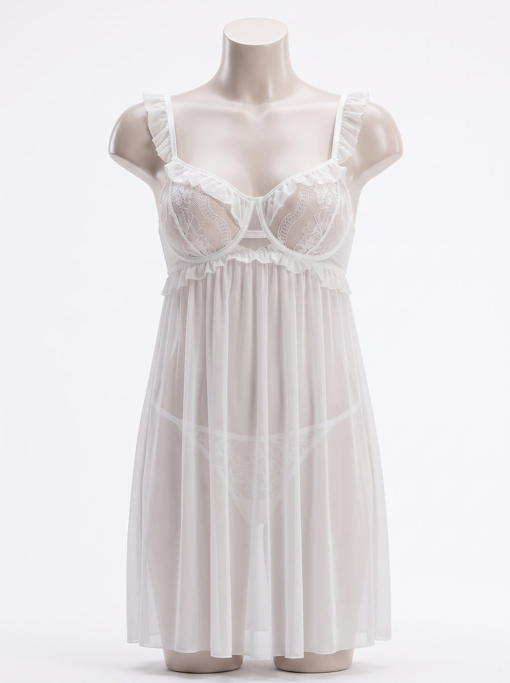 Ivory Lace Babydoll Set