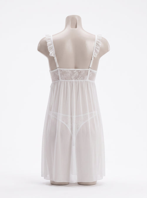 Ivory Lace Babydoll Set